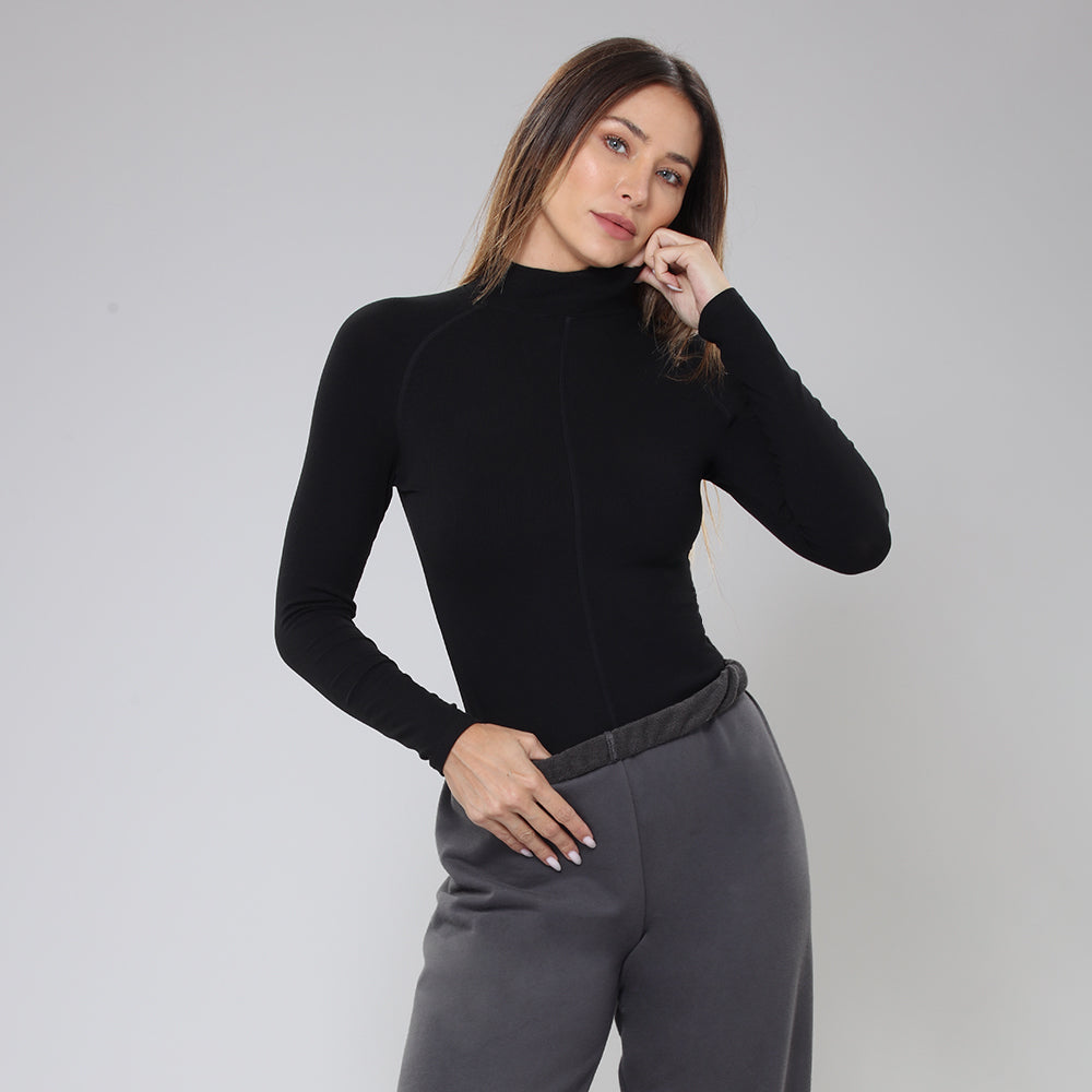 Black Turtleneck Long Sleeve Shirt