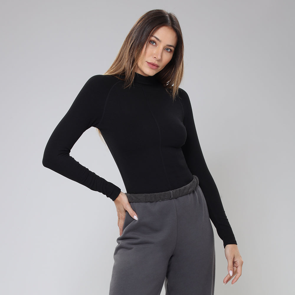 Black Turtleneck Long Sleeve Shirt